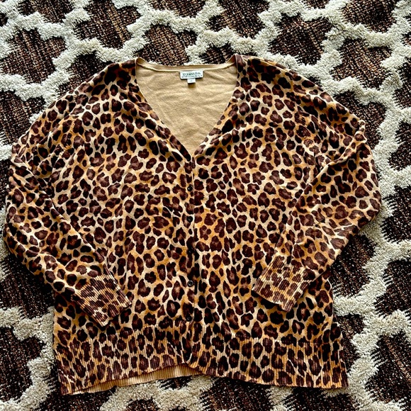 Saint Johns Bay Animal Print Cardigan - Picture 2 of 8